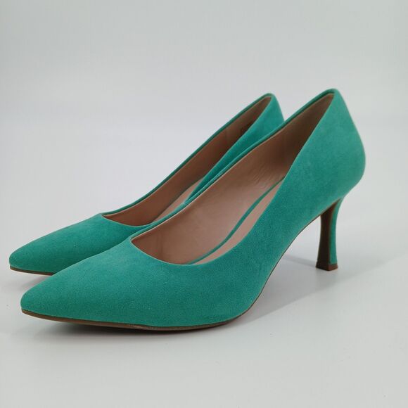 Kelly & Katie Emmie Pumps Womens 8.5 Green Suede Party Corporatecore Aesthetic - Picture 4 of 8